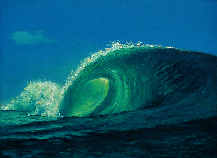  Ocean painting, seascape, big wave