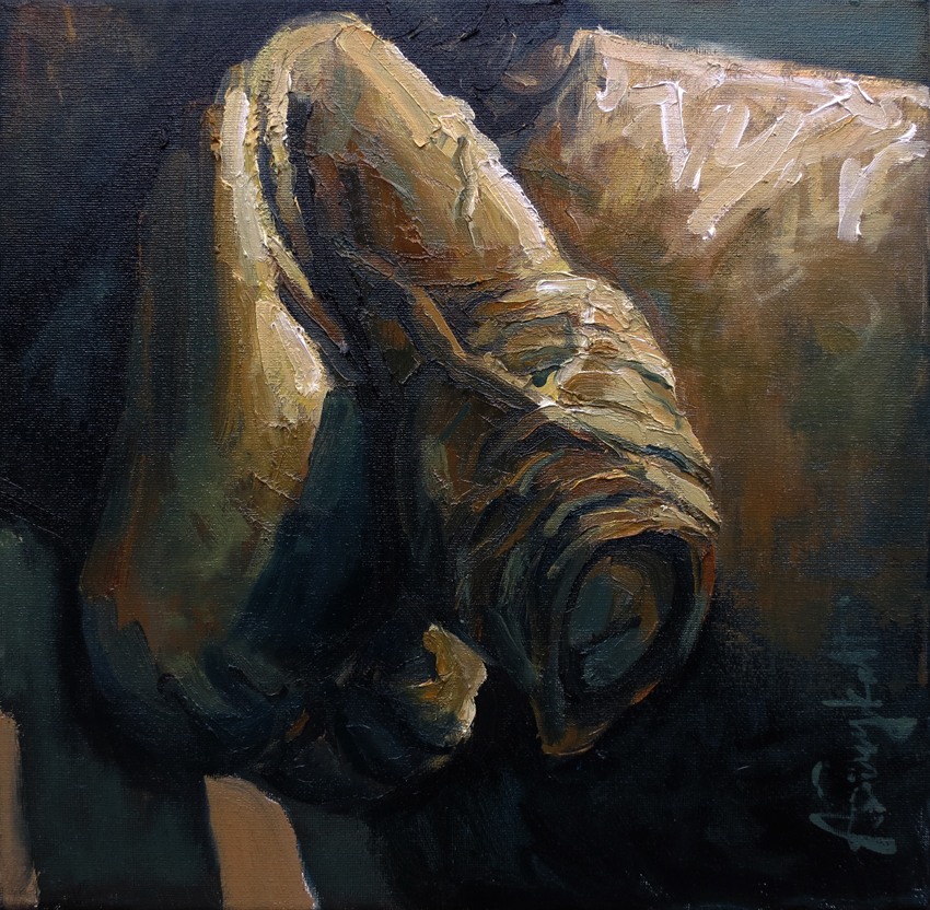 2 Dozen Eggs #1, Painting male nude close up