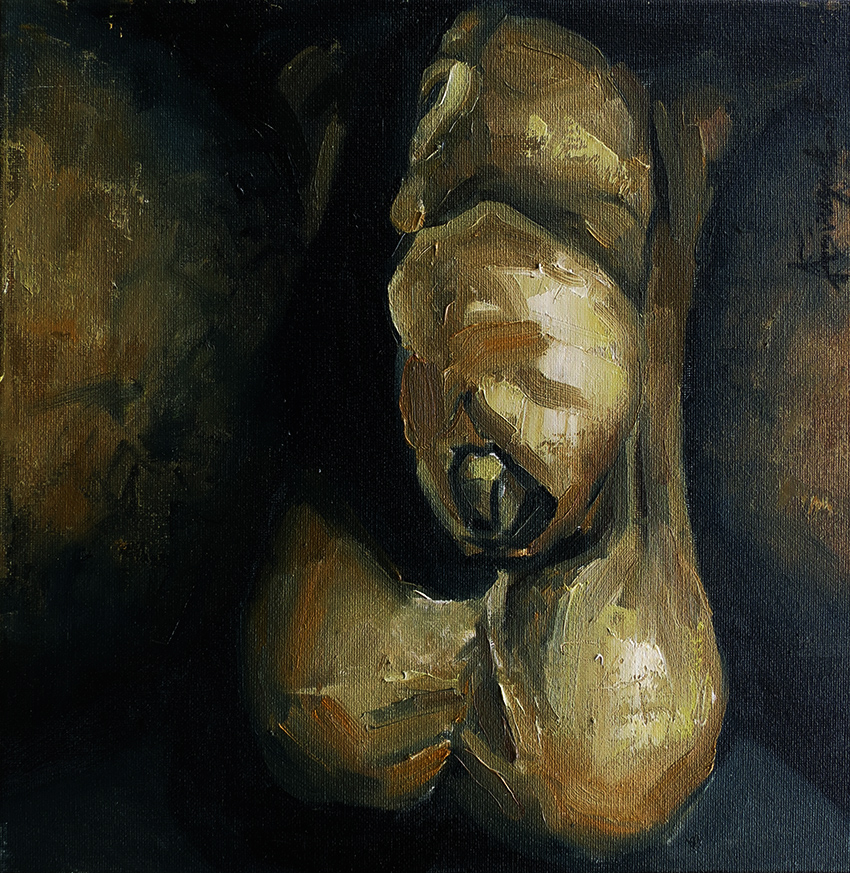 2 Dozen Eggs #12, Painting male nude close up