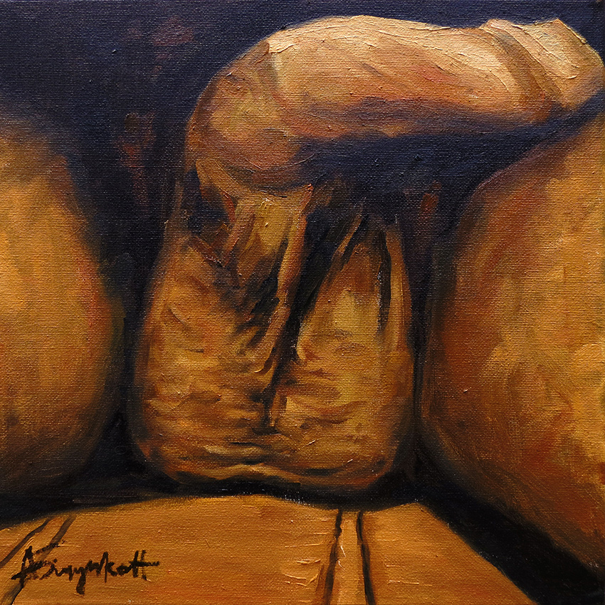 2 Dozen Eggs #2, Painting male nude close up