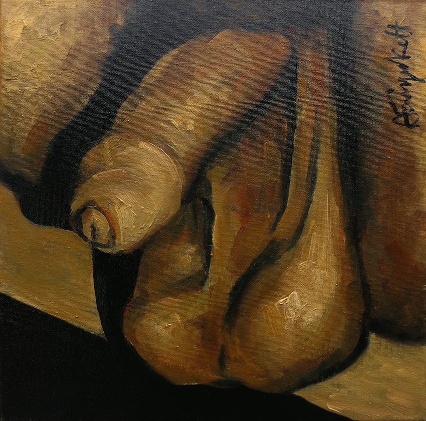 2 Dozen Eggs #3, Painting male nude close up