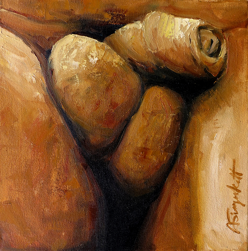2 Dozen Eggs #8, Painting male nude close up